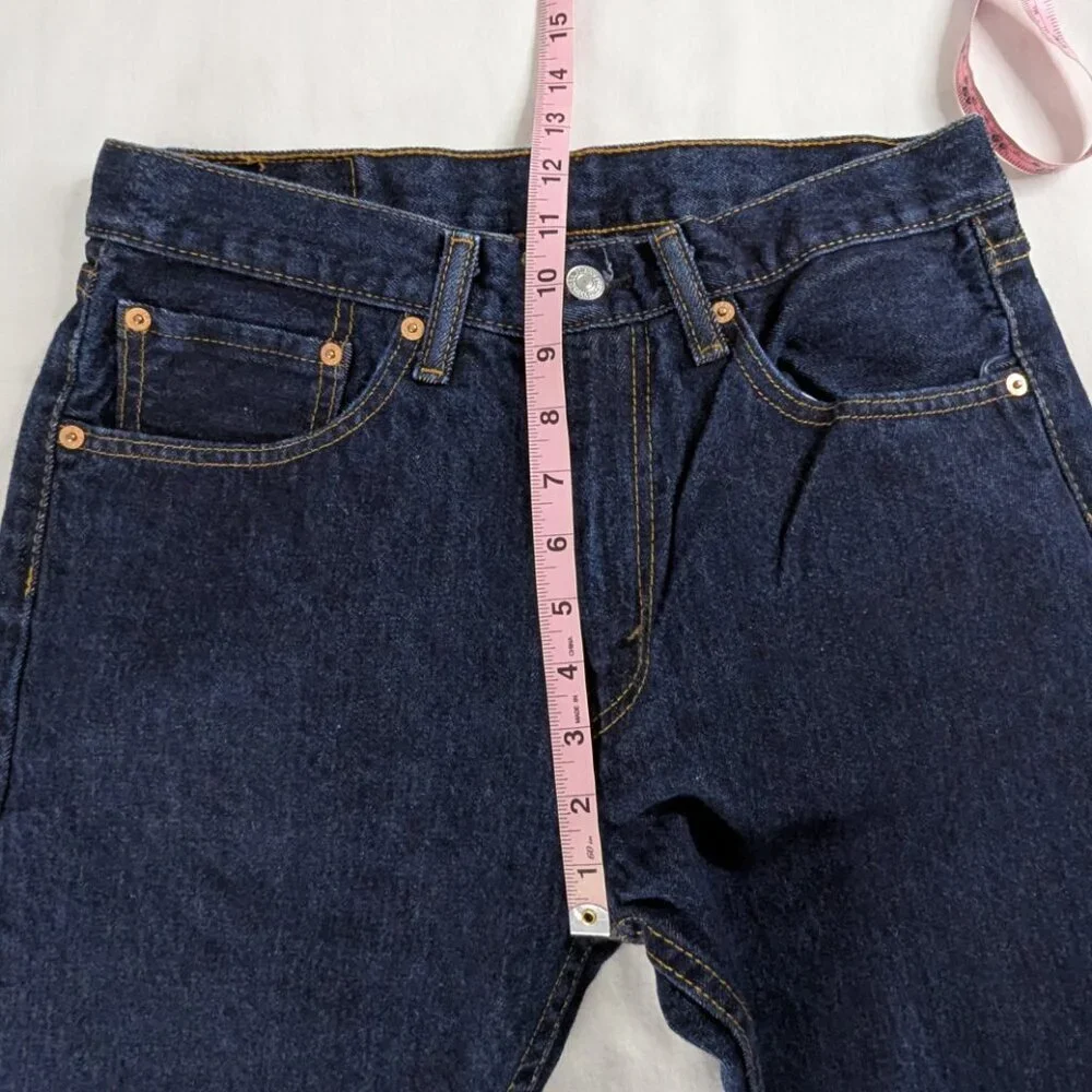 Levi's Retro Dark Wash Blue Denim 505 Straight Leg Jeans